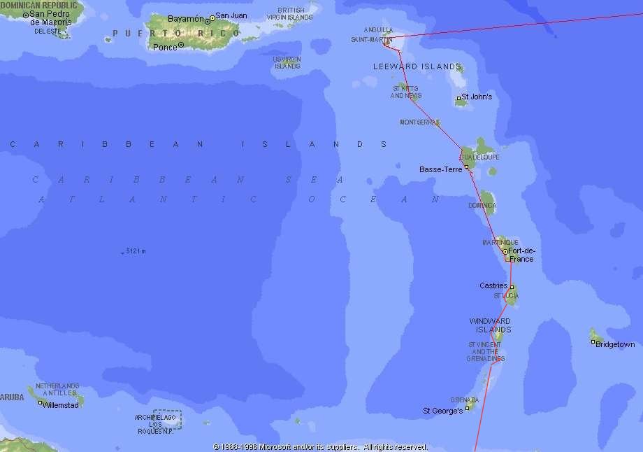 Follow the red line for place names. Click name for more info.